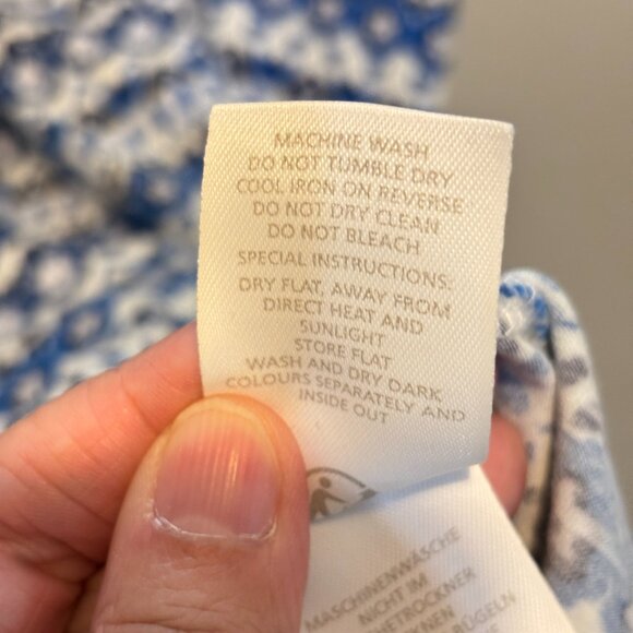 Boden Casual Jersey Short Sleeve Surplice Blue Floral Dress - Picture 9 of 10